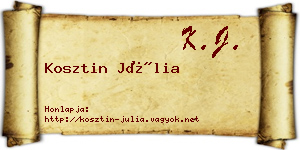 Kosztin Júlia névjegykártya