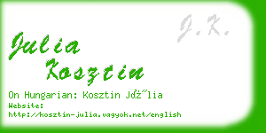 julia kosztin business card